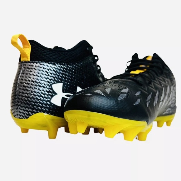 Under Armour Other - Under Armour Spotlight UA Football Cleats Black/Yellow 3023963-009 Mens Size 13